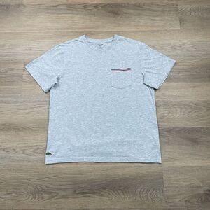Lacoste Shirt Mens Large Gray Tennis Regular Fit Short Sleeve Logo